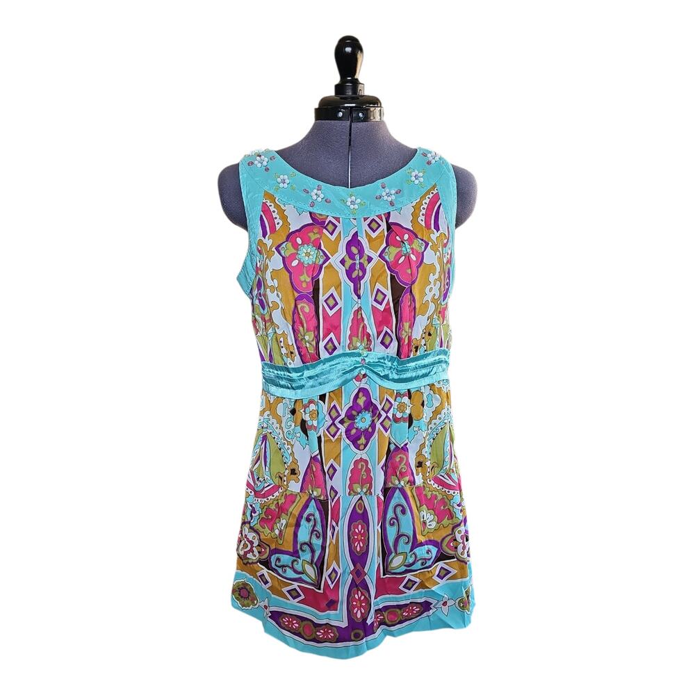 Nicole Miller 100% Silk Sleeveless Dress Size 6